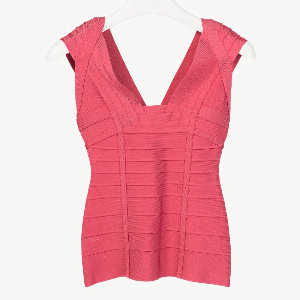 Herve Leger Pink Sleeveless Bandage Top